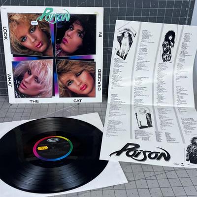 POISON - LOOK WHAT THE CAT DRAGGED IN, With Insert, Near Mint 