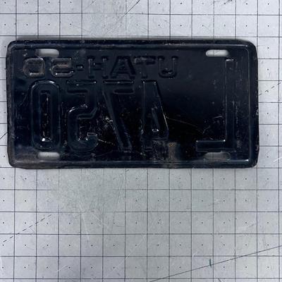 Utah License Plate - 1950 Black & Orange 
