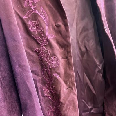 2 Jackets by Susan Graver with Embroidery, Plum and Turquoise Medium