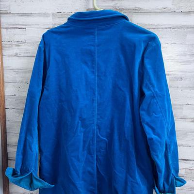 Denim & Co. Corduroy Blue Zippered Jacket, FUN! 