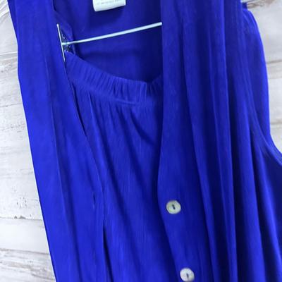 CITIKNIT Blue Pushing Purple Long Vest with Matching Pants. 