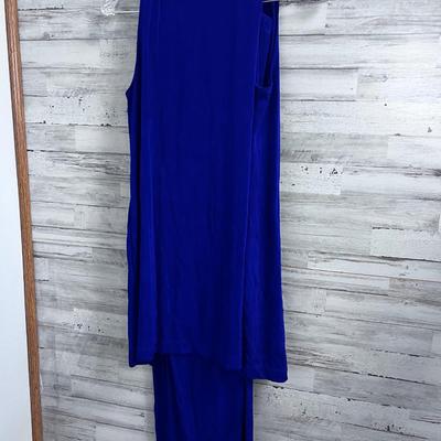 CITIKNIT Blue Pushing Purple Long Vest with Matching Pants. 