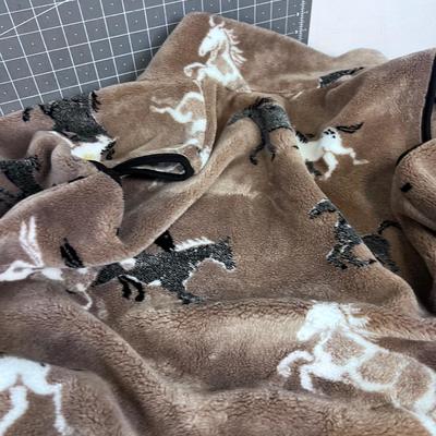 2 Vest - Blue & Tan with Wild Horses 