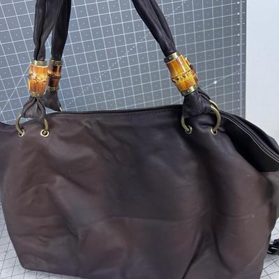 Cold Water Creek Purse / Tote Brown Vinal 