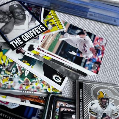 Big Mixed Pile of Cards: Mostly Sports, Football and Baseball, but other oddity Cards too. 