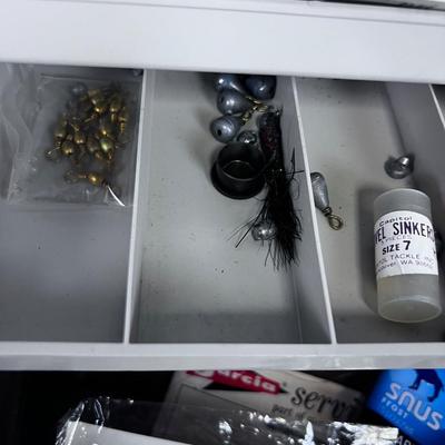 Tackle box and with Tackle and Reels 