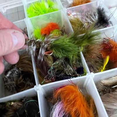 Tackle Box Full of Hand Tied Streamers Mostly and Jigs too 
