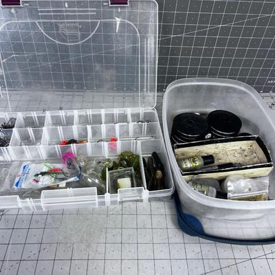 2 Tubs of Mixed Tackles; Hooks, Jigs, Leader