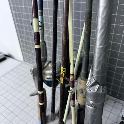 Large Lot of Fishing Poles With Closed Face Reels included