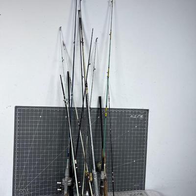 Large Lot of Fishing Poles With Closed Face Reels included