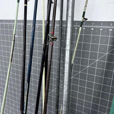 Large Lot of Fishing Poles With Closed Face Reels included