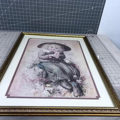 Print of A Victorian Era Child Framed under Glass