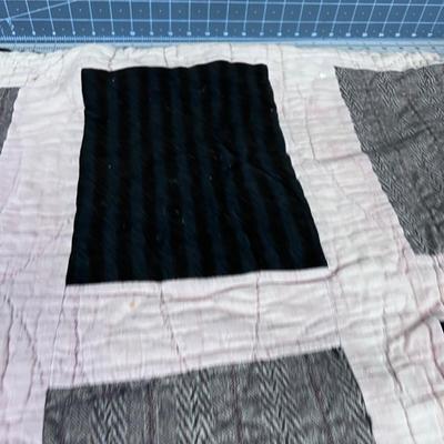 Antique Vintage wool Suit Squares, Dark Materials