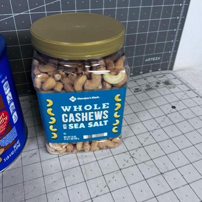 3 New Tubs of Nuts: Peanuts, Cashew and Mixed Nuts 