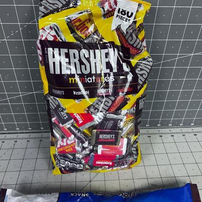 3 Large Bags of Candy: Hershey, Mounds, Almond Joy 