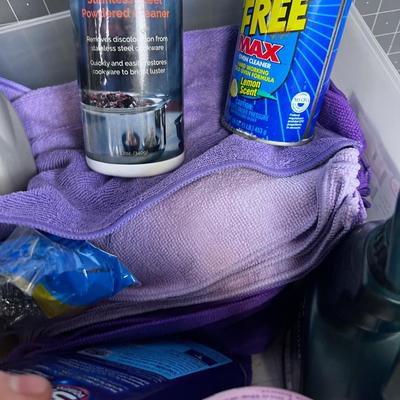 TUB OF CLEANING MOSTLY NEW 
