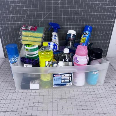 TUB OF CLEANING MOSTLY NEW 