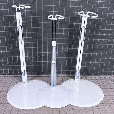 3 Metal Doll Stands