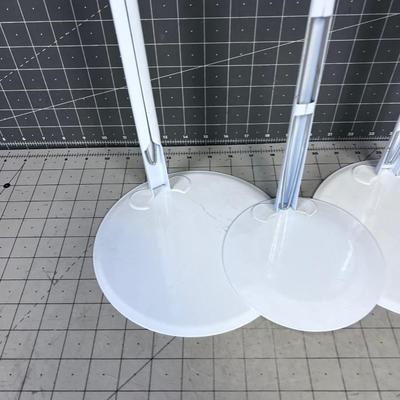 3 Metal Doll Stands