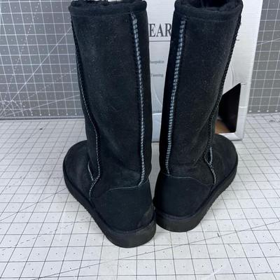Tall Black Shearling Boots