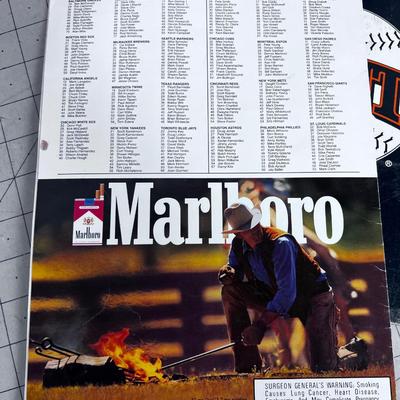 Baseball Memorabilia Score Card and Peach Folder