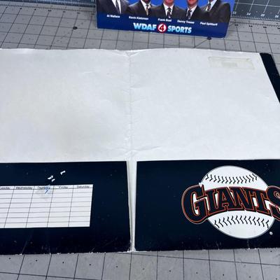 Baseball Memorabilia Score Card and Peach Folder