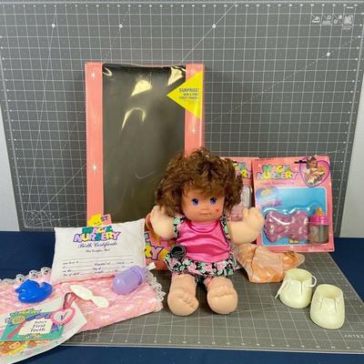  Vintage 1990 Magic Nursery 1st Surprise Doll + Extras