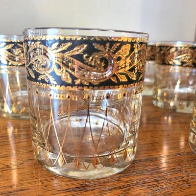 Rare 8 Vintage Mid Century Culver Bavaria Rocks Glasses