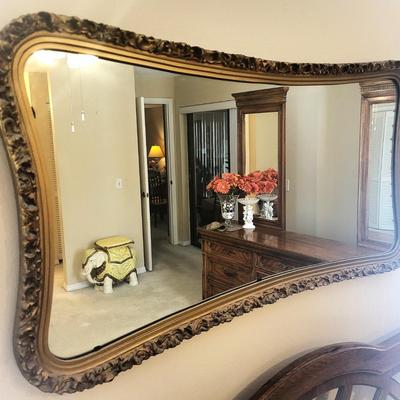 Mirror with Gold Frame