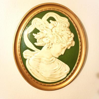 2 Victorian Cameo Silhouette Sculpture Wall Plaques