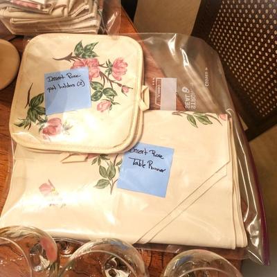 Franciscan " DESERT ROSE " China Lot with Linens and Cups