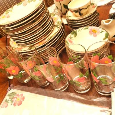 Franciscan " DESERT ROSE " China Lot with Linens and Cups