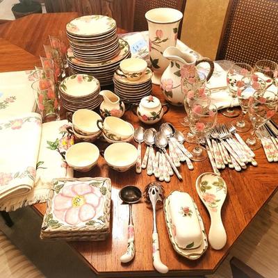 Franciscan " DESERT ROSE " China Lot with Linens and Cups