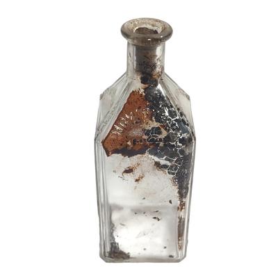 Antique Clear Glass Cork Top Dioviburnia Bottle