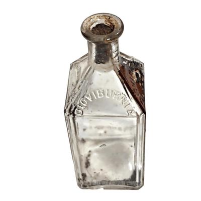 Antique Clear Glass Cork Top Dioviburnia Bottle