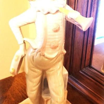 3 Clown Porcelain Figurine Lot