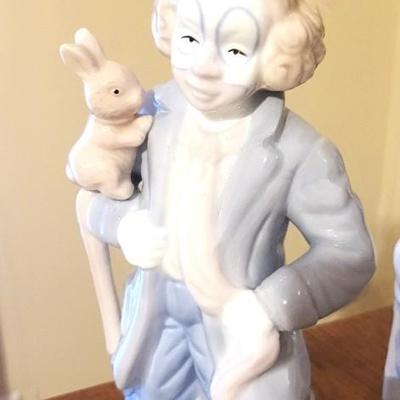 3 Clown Porcelain Figurine Lot