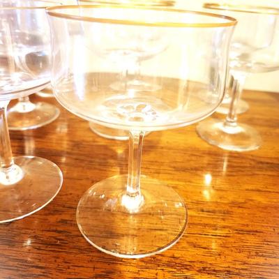 Lenox Desire Pattern Set of 8 Gold Trim Champagne/Sherbet Gobles