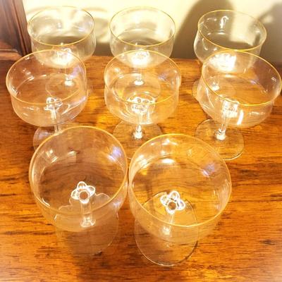 Lenox Desire Pattern Set of 8 Gold Trim Champagne/Sherbet Gobles