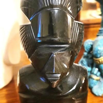 Black Onyx Carved Statue Figurine Lot
