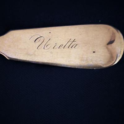 Antique Sterling tablespoon that belonged to Euretta Rightmire Wilbur, g-grandmother of Peyton Winfree Baber