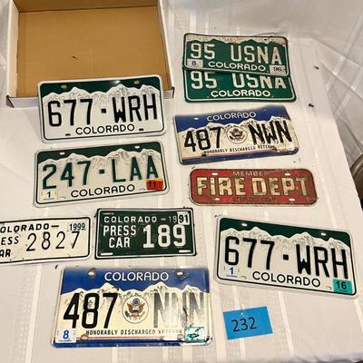 Large lot of license plates