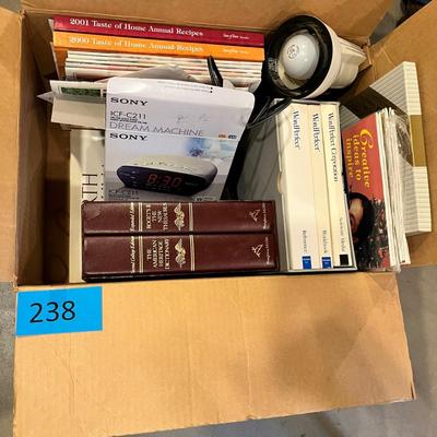Box of cook books & other
