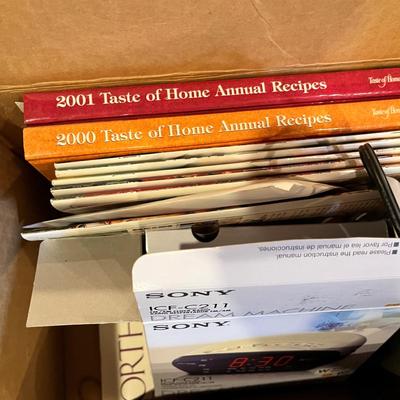 Box of cook books & other