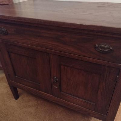 Antique Solid Oak Wash Stand