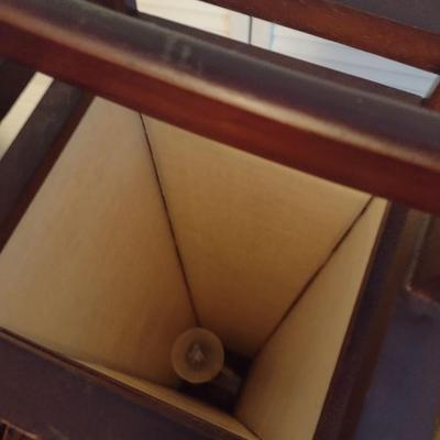 Japanese Design Floor Lantern Walnut Frame