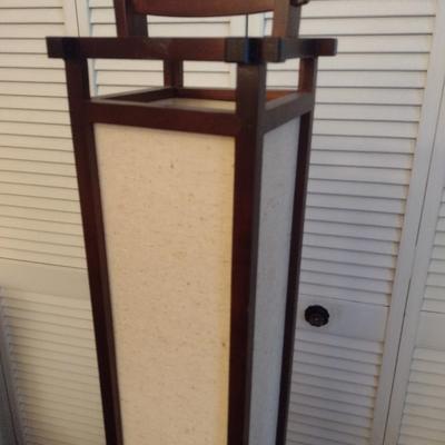 Japanese Design Floor Lantern Walnut Frame