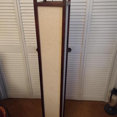 Japanese Design Floor Lantern Walnut Frame