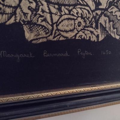 Framed Brass Rubbing Margaret Bernard Peyton 1450 Wall Decor Choice A