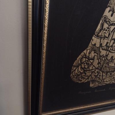 Framed Brass Rubbing Margaret Bernard Peyton 1450 Wall Decor Choice A